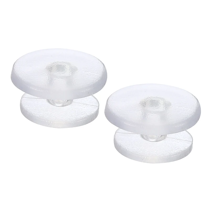 Plastic Button Charm, 50 Pack 12 x 10mm Dia Buckle Button Accessories Backs Wristband Shoe Charm Decoration for DIY Ornaments, Clear