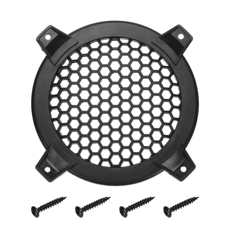 4 Inch Speaker Grill Plastic Subwoofer Mesh Cover Black