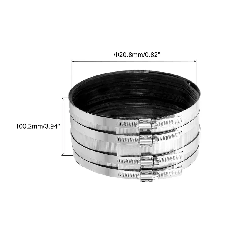 Hose Clamp, 20.8mm Stainless Steel Pipe Connector for PVC and Metal Pipes