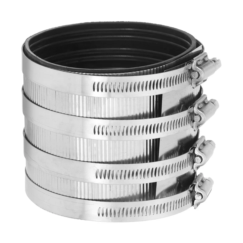 Hose Clamp, 111.9mm Stainless Steel Pipe Connector for PVC and Metal Pipes