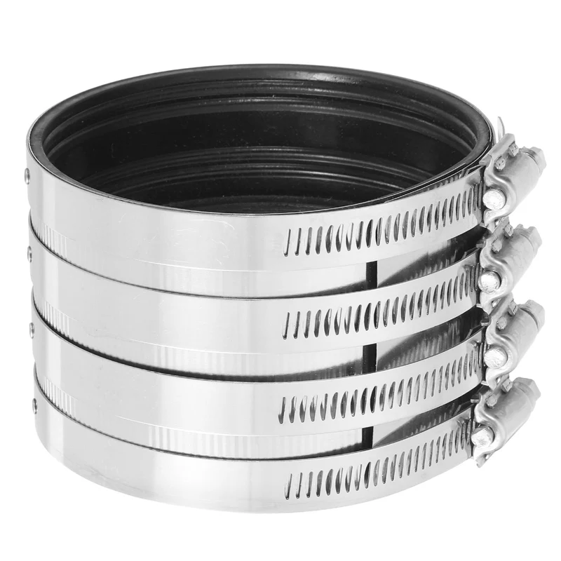 Hose Clamp, 106mm Stainless Steel Pipe Connector for PVC and Metal Pipes