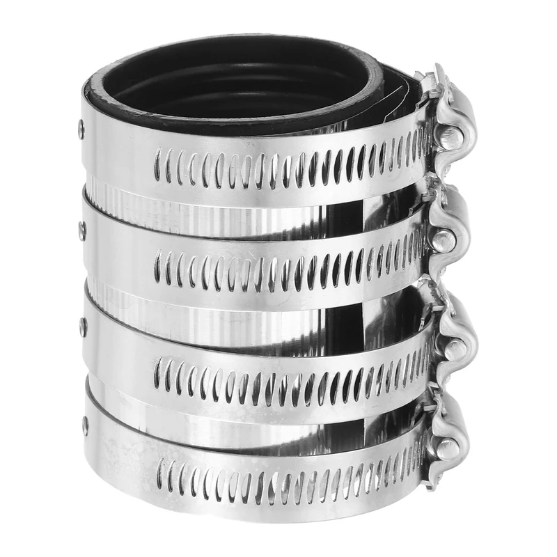 Hose Clamp, 62.8mm Stainless Steel Pipe Connector for PVC and Metal Pipes