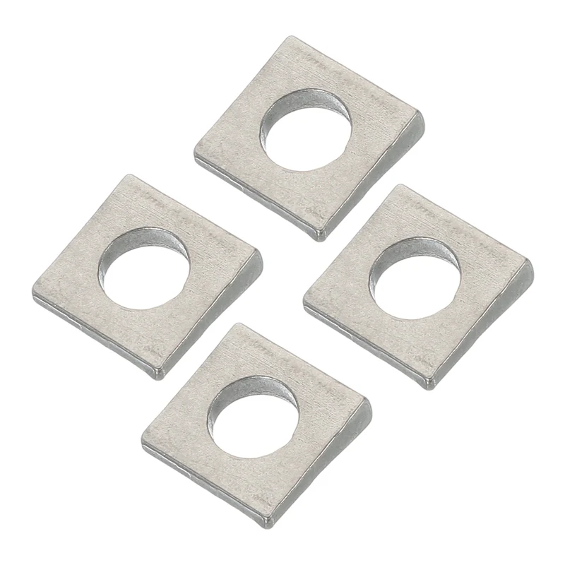 4 Pcs M10 Beveled Square Washers Thickness 2 to 5.3mm Wedge Washers Silver