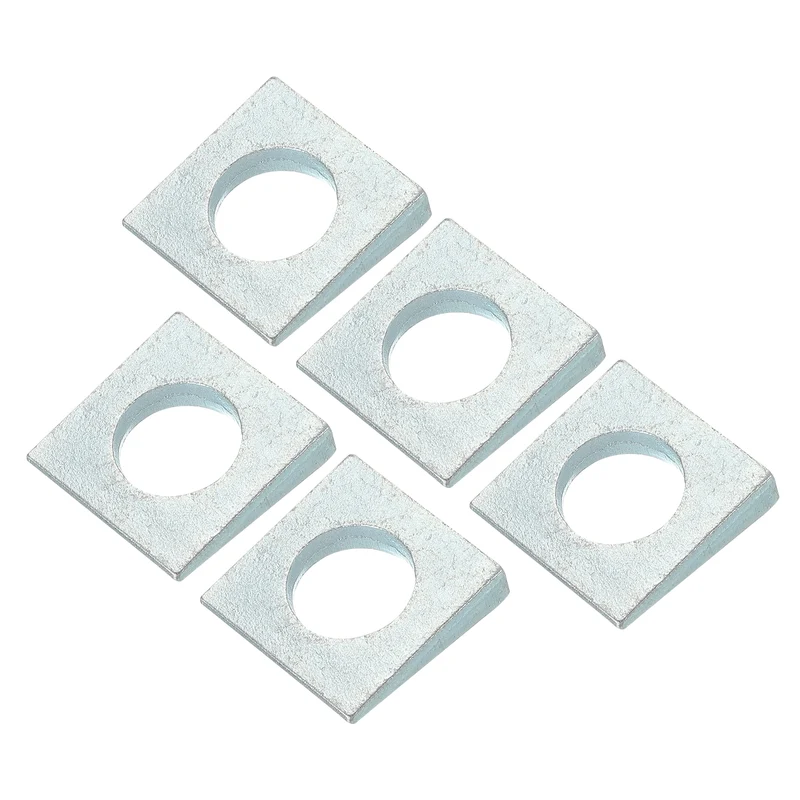 5 Pcs M20 Beveled Square Washers Thickness 3 to 9.7mm Galvanized Wedge Washers