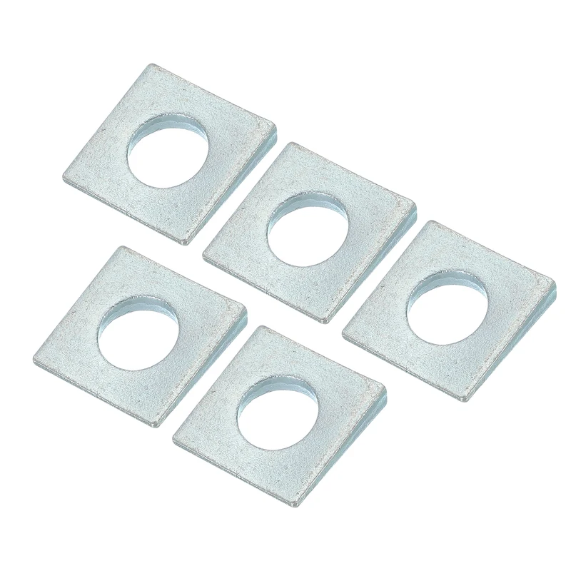 5 Pcs M16 Beveled Square Washers Thickness 2 to 7.3mm Galvanized Wedge Washers