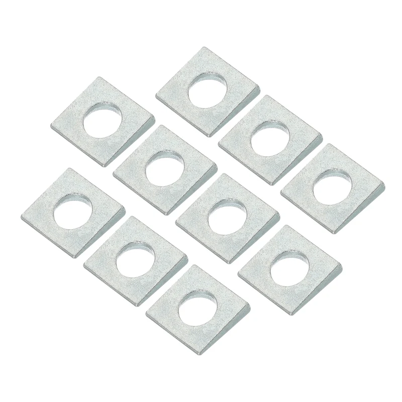 20 Pcs M10 Beveled Square Washers Thickness 2 to 5.7mm Galvanized Wedge Washers