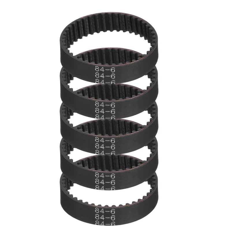 84mm GT-2 Timing Belt, 5pcs 6mm Width 2mm Pitch 3D Printing Closed Loop, Black
