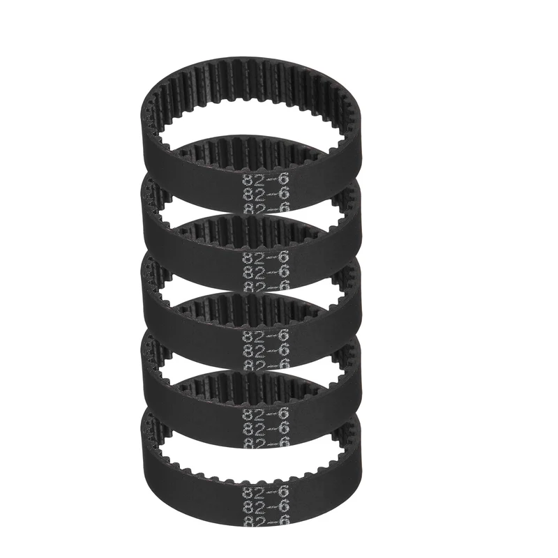 82mm GT-2 Timing Belt, 5pcs 6mm Width 2mm Pitch 3D Printing Closed Loop, Black