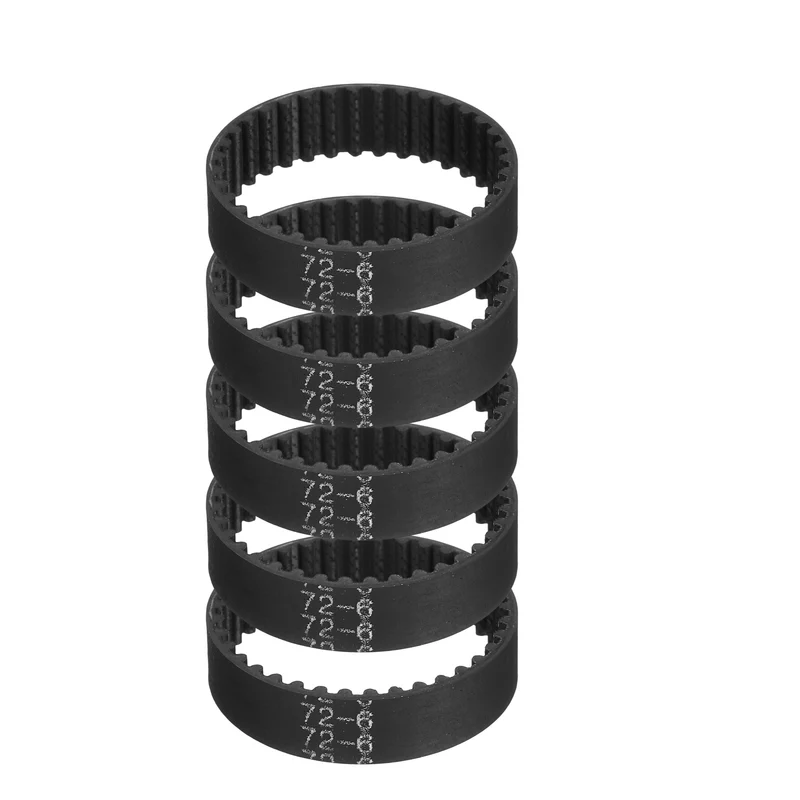 72mm GT-2 Timing Belt, 5pcs 6mm Width 2mm Pitch 3D Printing Closed Loop, Black