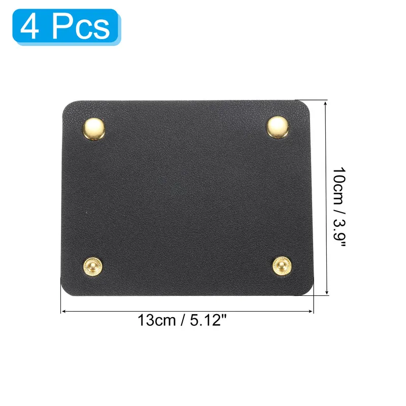 4Pcs Handbag Handle Wrap Covers, PU Leather Luggage Grip Protector for Suitcases, Shopping Bag (13x10cm, Black)
