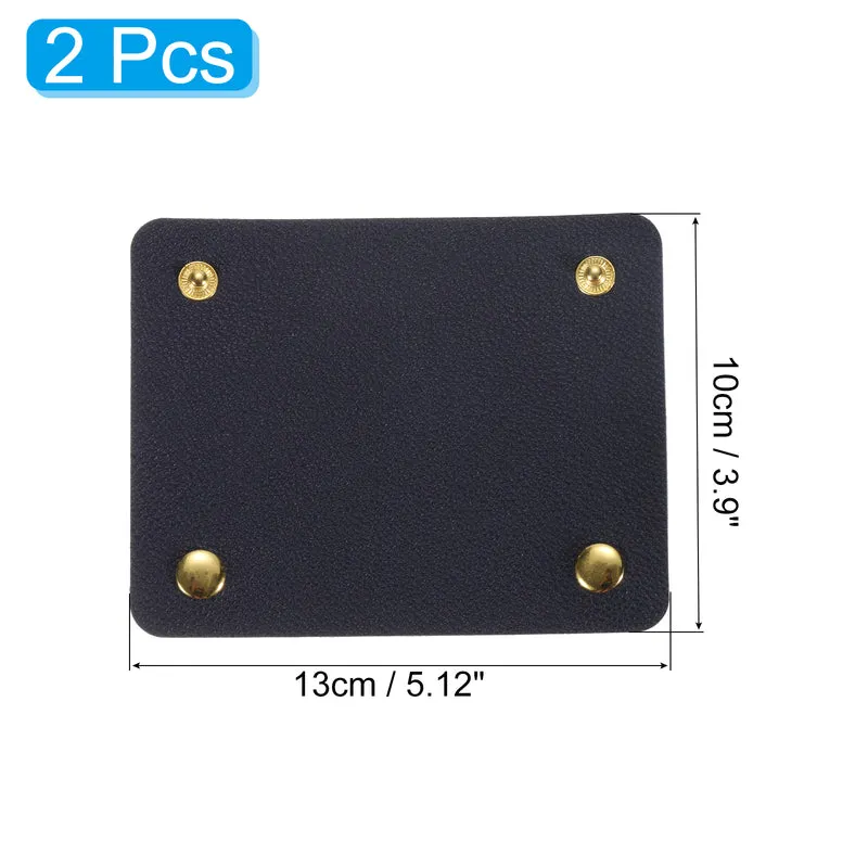 2Pcs PU Leather Luggage Handbag Handle Wrap Covers (Navy Blue)