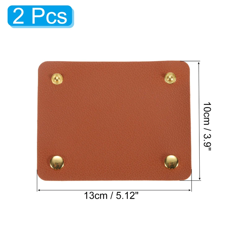 2Pcs PU Leather Luggage Handbag Handle Wrap Covers (Dark Brown)