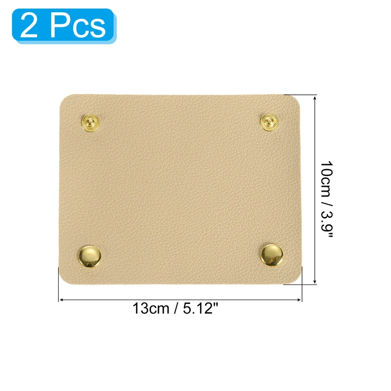 2Pcs PU Leather Luggage Handbag Handle Wrap Covers Apricot