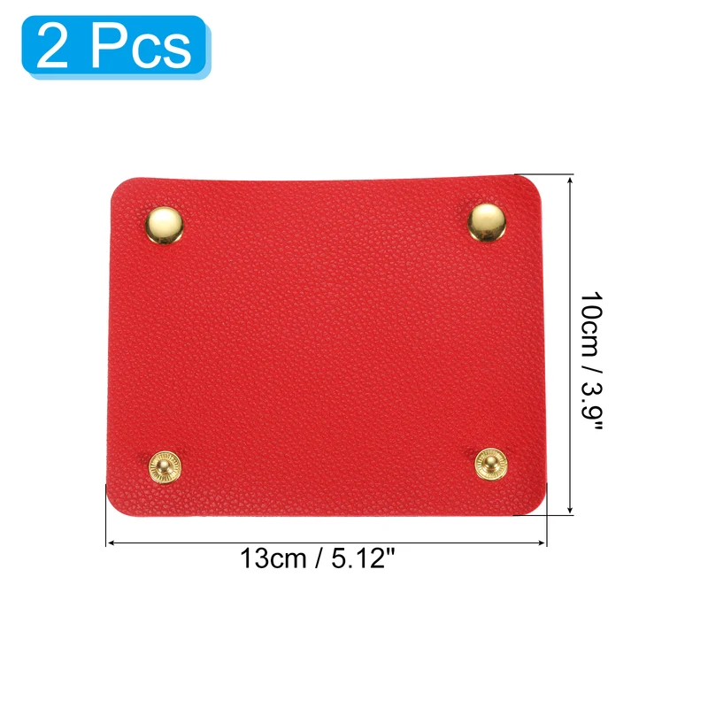 2Pcs PU Leather Luggage Handbag Handle Wrap Covers (Red)