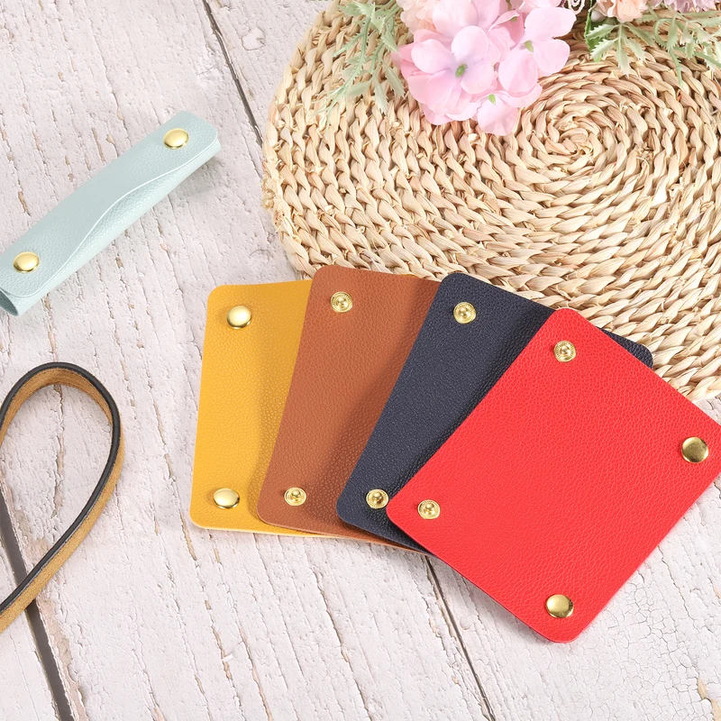 2Pcs PU Leather Luggage Handbag Handle Wrap Covers (Red)