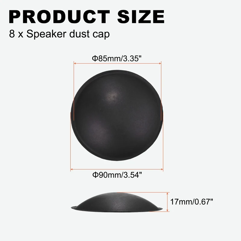 8pcs Speaker Dust Cap 90mm/3.54" OD Subwoofer Paper Cap