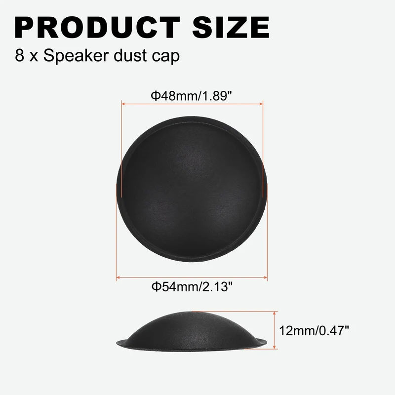 8pcs Speaker Dust Cap 54mm/2.13" OD Subwoofer Paper Cap