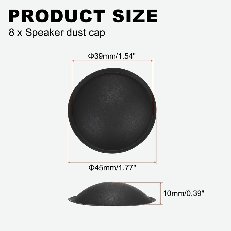 8pcs Speaker Dust Cap 45mm/1.77" OD Subwoofer Paper Cap