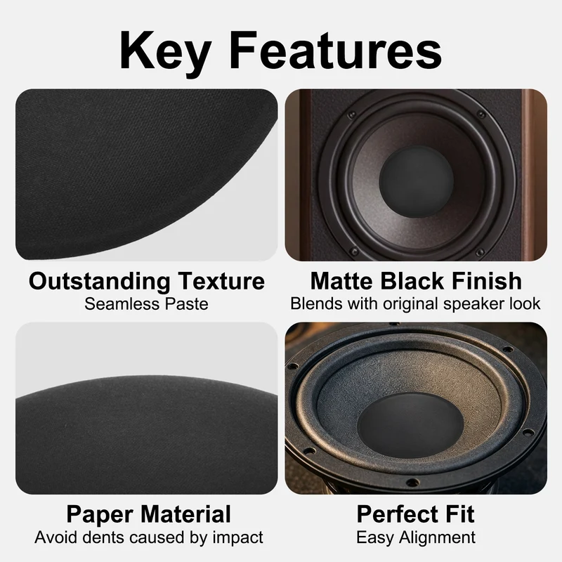8pcs Speaker Dust Cap 30mm/1.18" OD Subwoofer Paper Cap
