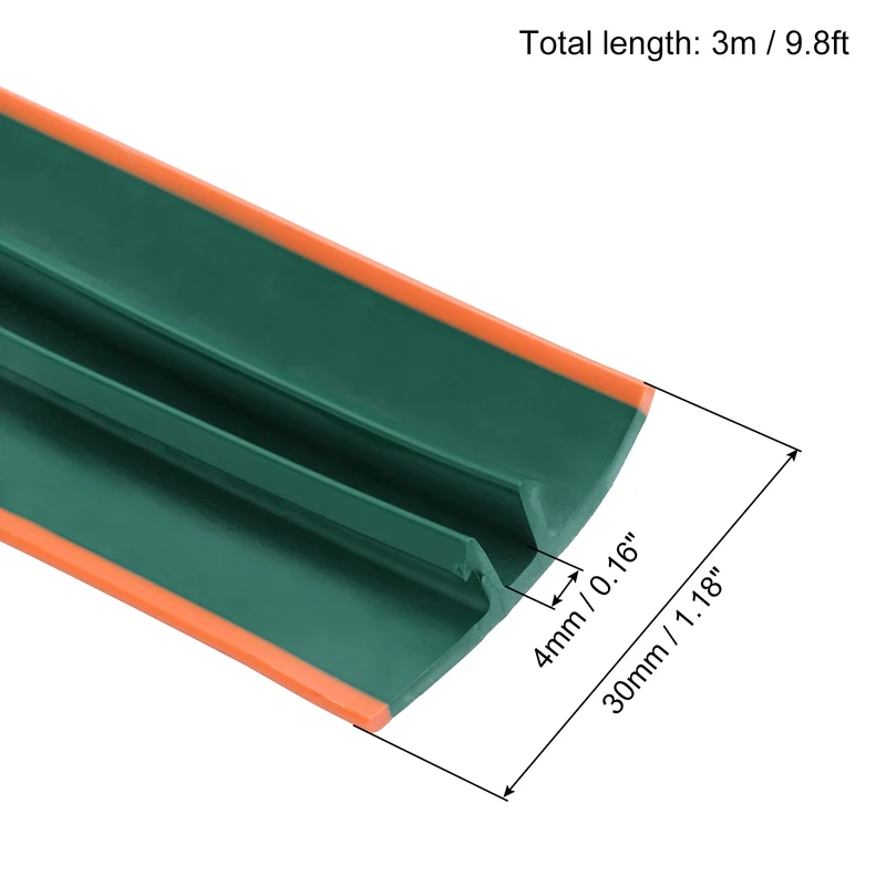 1Pcs 9.8Ft Seal Strip 30 Series European Standard Aluminum (Orange, Green)