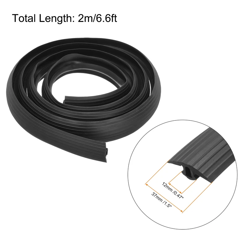 1Pc 2M Seal Strip 40 Series European Standard Aluminum Dustproof Black