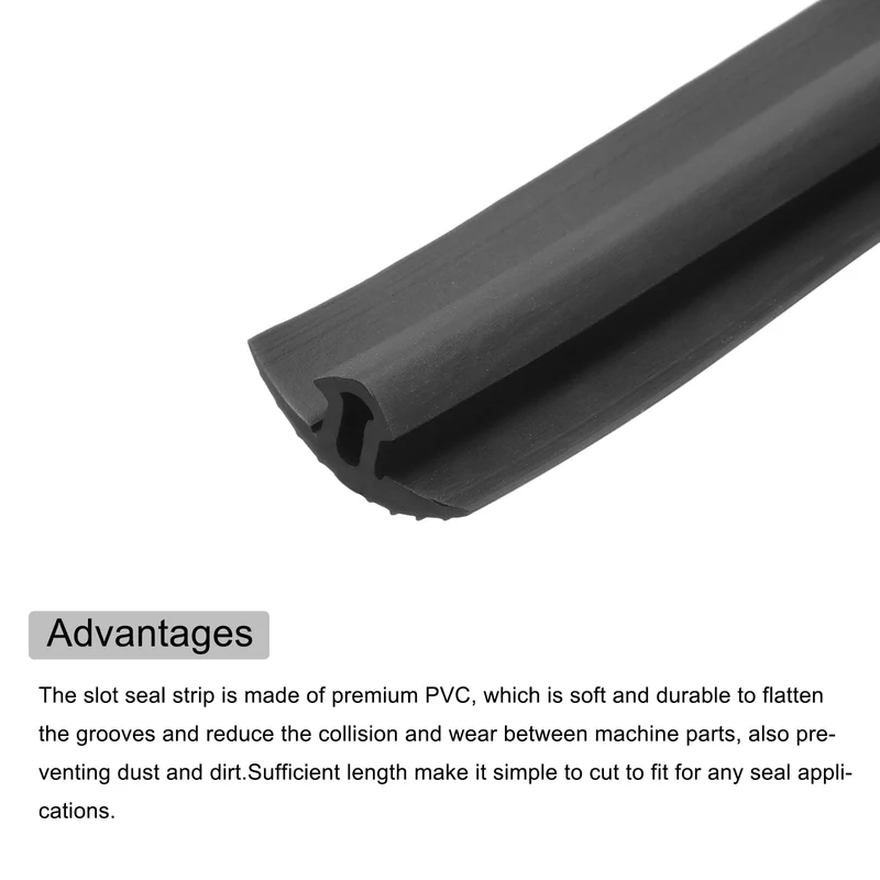 1Pc 2M Seal Strip 40 Series European Standard Aluminum Dustproof Black