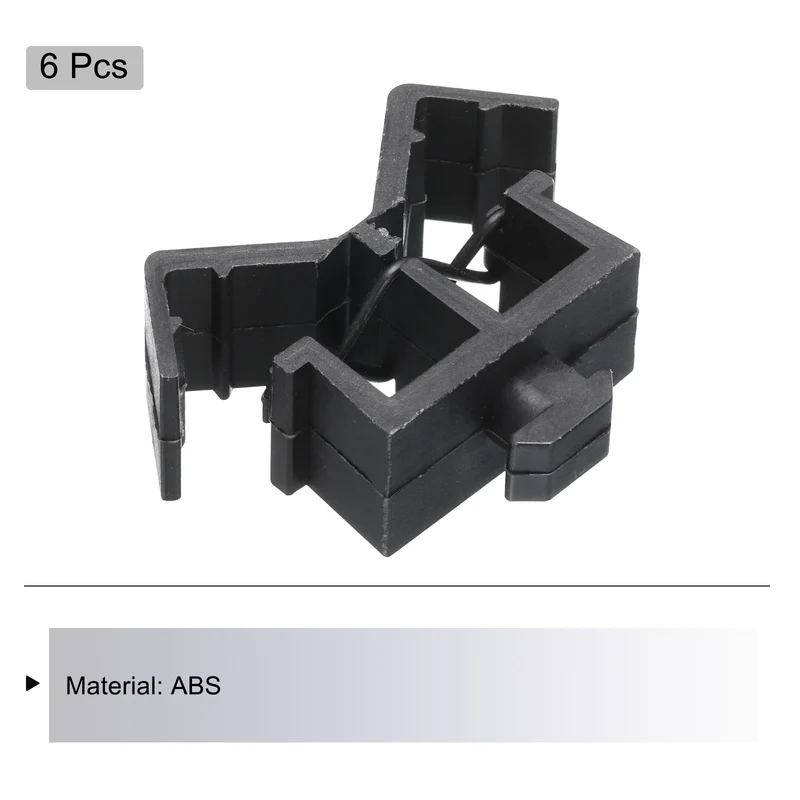 6Pcs Dual Slot Flat Cable Clamp 11.2mm Hole Dia Wire Holder ABS for 40 Series European Standard Aluminum Extrusion Black