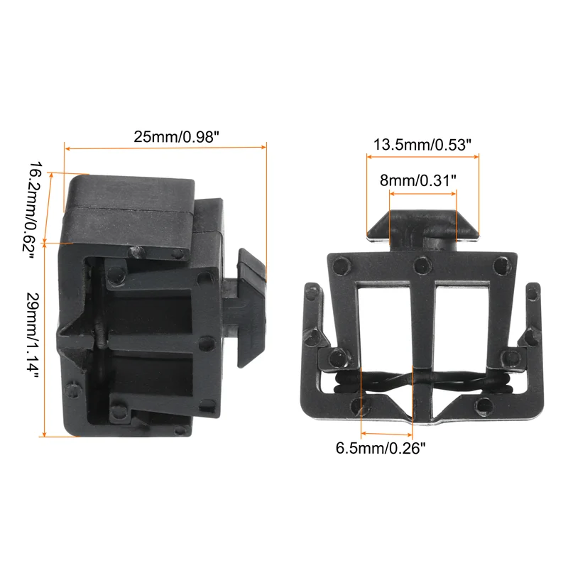6Pcs Dual Slot Flat Cable Clamp 6.6mm Hole Dia Wire Holder ABS for 30 Series European Standard Aluminum Extrusion Black