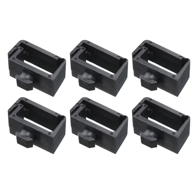 6Pcs Single Slot Flat Cable Clamp 28.5mm Hole Dia Wire Holder ABS for 40 Series European Standard Aluminum Extrusion Black