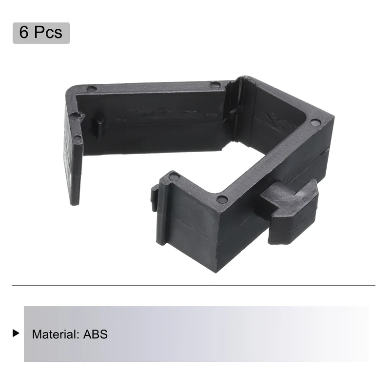 6Pcs Single Slot Flat Cable Clamp 28.5mm Hole Dia Wire Holder ABS for 40 Series European Standard Aluminum Extrusion Black