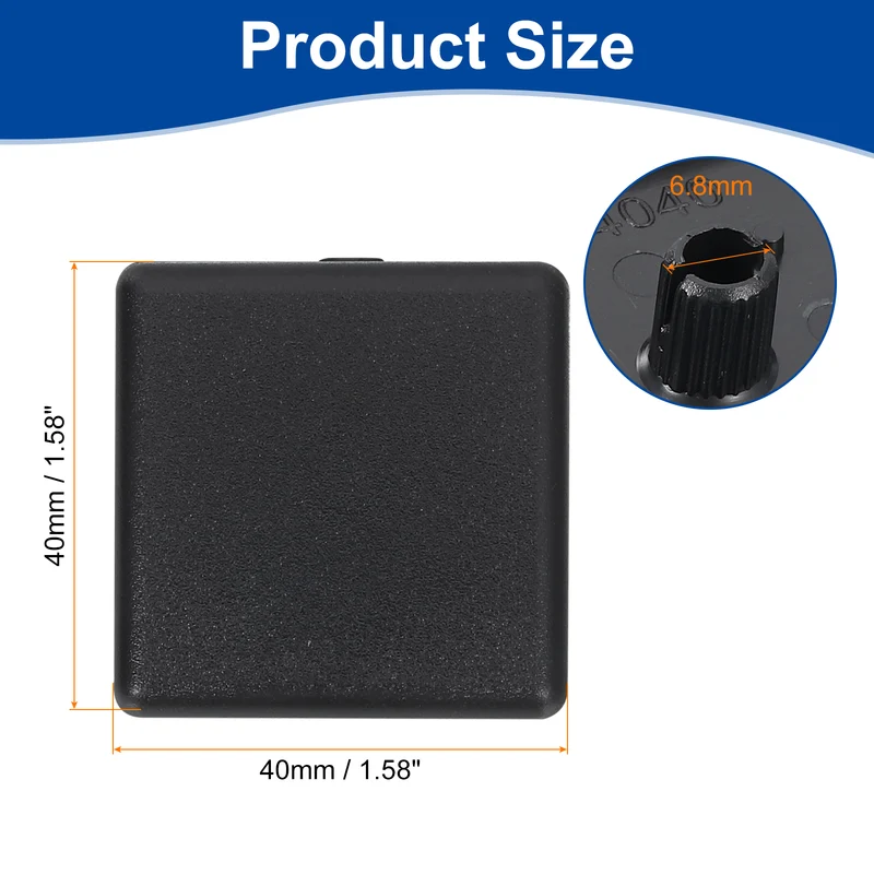 20Pcs Extruded End Cap Nylon 40x40mm 4040 Series European Black