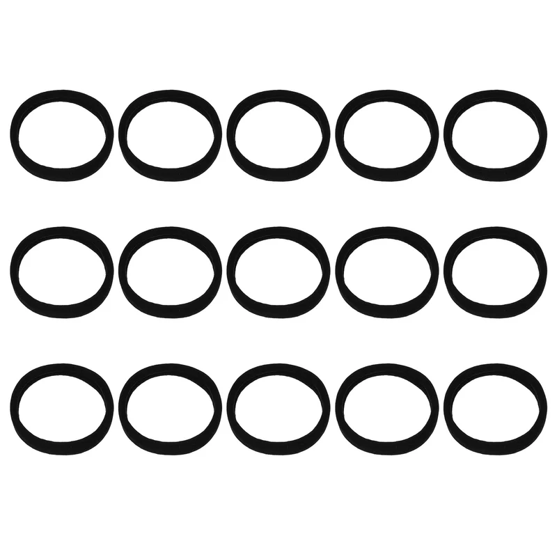 15Pcs Fabric Hair Ties, 2″ ID Nylon Seamless Soft Holders, Black