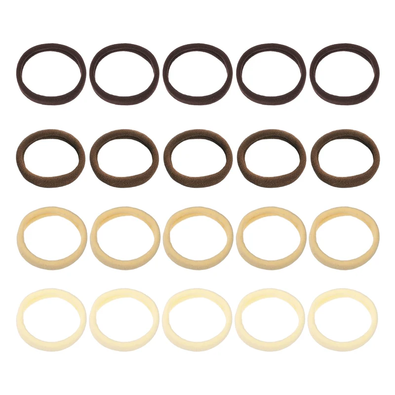 20Pcs Fabric Hair Ties, 2″ ID Nylon Seamless Soft Holders, 4 Colors