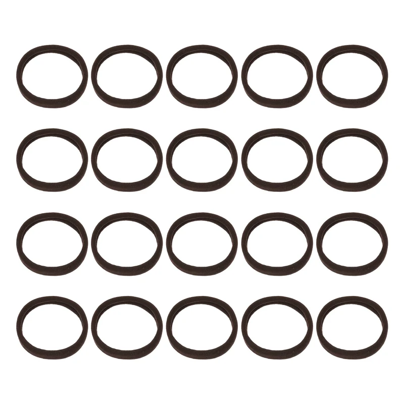 20Pcs Fabric Hair Ties, 2″ ID Nylon Seamless Soft Holders, Dark Brown