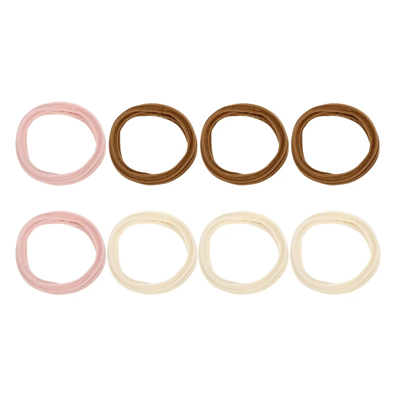 8Pcs Seamless Elastic Hair Ties, 2" ID Ponytail Holders Hair, 3 Colorful