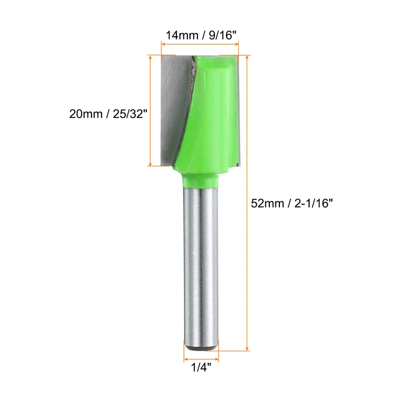 Bottom Cleaning Router Bit 1/4" Shank 9/16" x 25/32" Cut Carbide Tipped