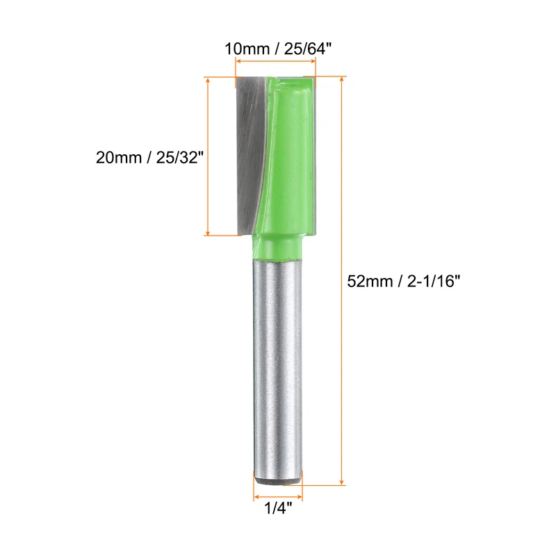 Bottom Cleaning Router Bit 1/4" Shank 25/64" x 25/32" Cut Carbide Tipped