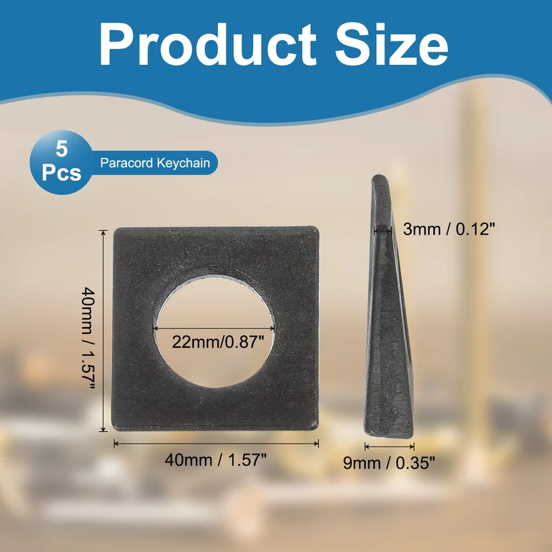 5 Pcs M20 Beveled Square Washers Thickness 3 to 9.7mm Wedge Washers Black