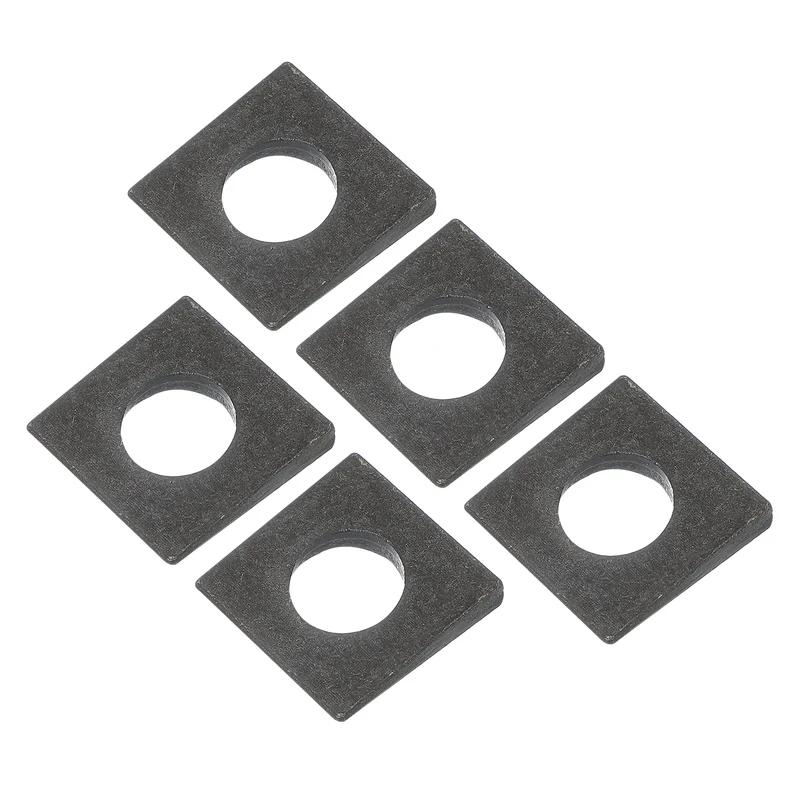 5 Pcs M16 Beveled Square Washers Thickness 2 to 7.8mm Wedge Washers Black