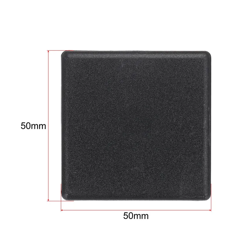 Standard Plastic Square Aluminum Extrusion End Caps Black 50x50mm 20pcs