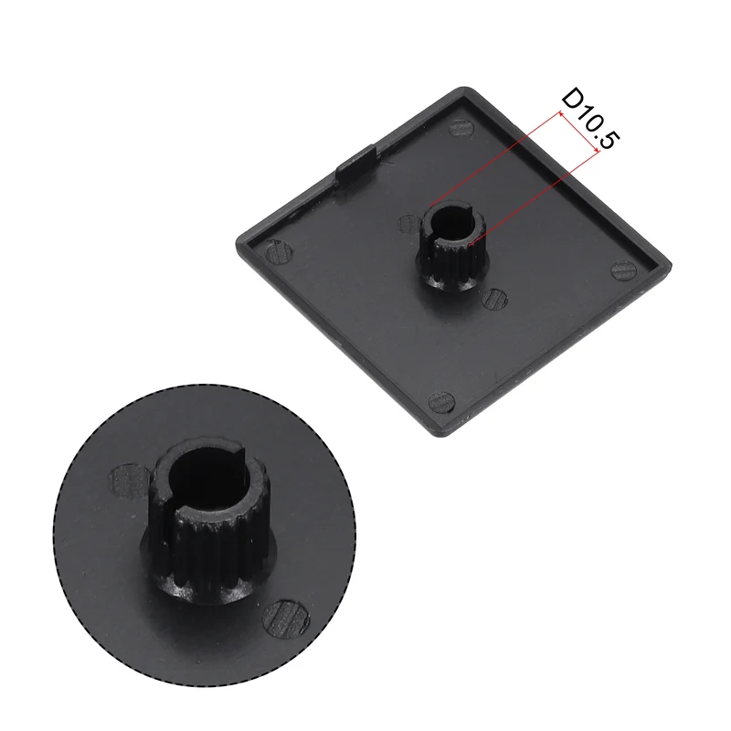 Standard Plastic Square Aluminum Extrusion End Caps Black 50x50mm 20pcs