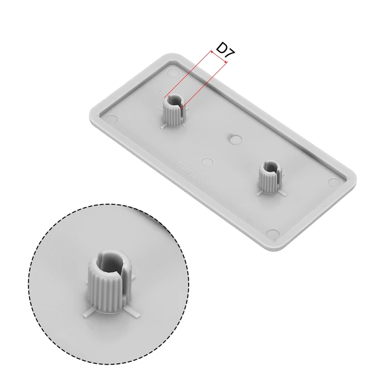 Standard Plastic Rectangle Aluminum Extrusion End Cap Gray White 40x80mm 12pcs