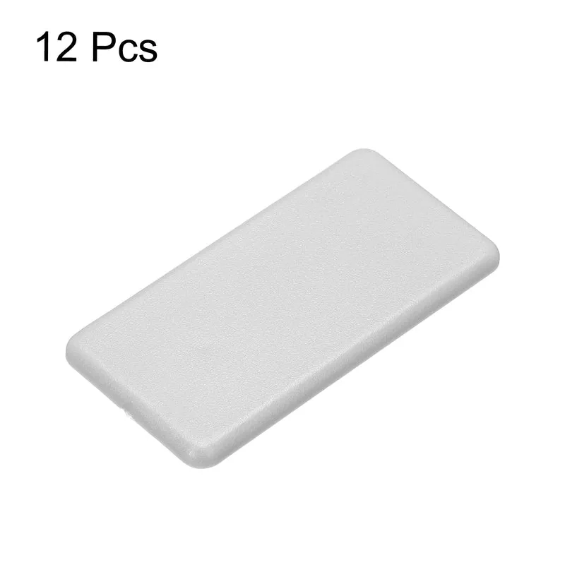 Standard Plastic Rectangle Aluminum Extrusion End Cap Gray White 40x80mm 12pcs