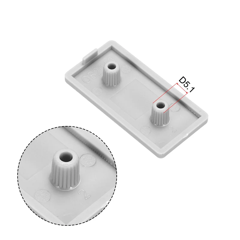 Standard Plastic Rectangle Aluminum Extrusion End Cap Gray White 20x40mm 12pcs