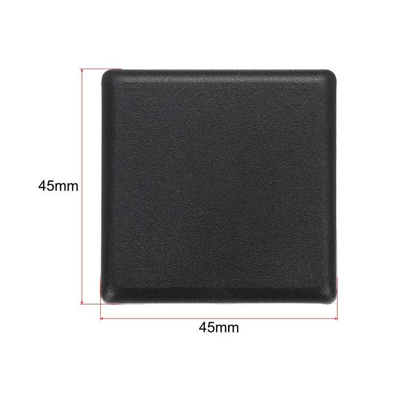 Standard Plastic Square Aluminum Extrusion End Cap Black 45x45mm 12pcs