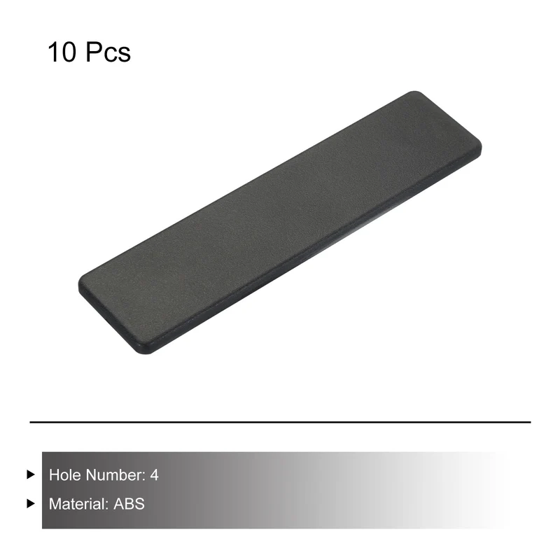 10Pcs Standard Plastic Rectangle Aluminum Extrusion End Cap Black 160x40mm