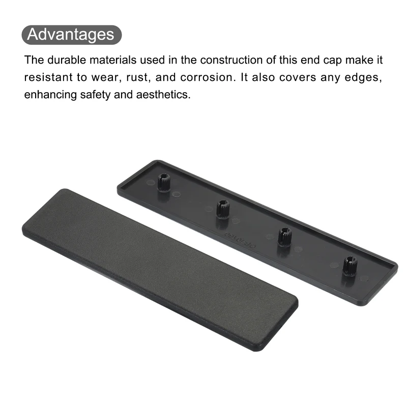 10Pcs Standard Plastic Rectangle Aluminum Extrusion End Cap Black 160x40mm
