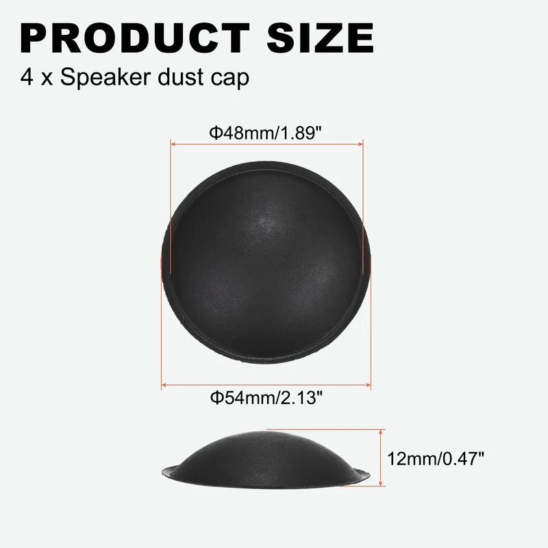 4pcs Speaker Dust Cap 54mm/2.13" OD Subwoofer Paper Cap