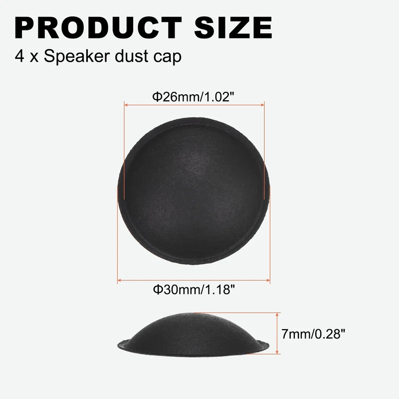 4pcs Speaker Dust Cap 30mm/1.18" OD Subwoofer Paper Cap