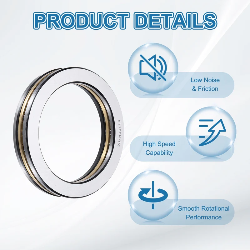 51122M Thrust Ball Bearing, Flat Axial Ball Bearings 111 x 145 x 25mm ABEC3